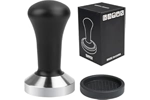 Ezebesta 51mm Tamper Prensador de Café Mango de Aluminio Negro y Acero Inoxidable 304 Prensa para Cafe con Embalaje Exquisito