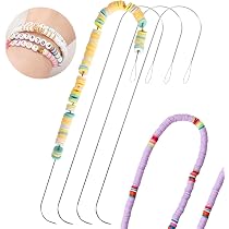PP OPOUNT Curved Beading Needles With Handle - 5.3" Large Eye Needles For Bead Spinners