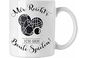 Trendation - Boule Tasse Geschenk Boule-Spieler Geschenkidee Spruch Mir Reichts Ich Geh Boule Spielen (Weiß)