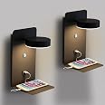 Applique Murale LED Dimmable Avec USB - Lampe De Chevet Tactile 3 Températures | Rotative 350° Pour Lecture & Ambiance