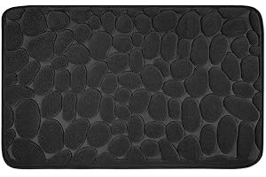WohnDirect Dywanik łazienkowy z pianką z pamięcią kształtu, antypoślizgowy, mata łazienkowa nadająca się do prania i szybkoschnąca, 50 x 80 cm, kolor czarny