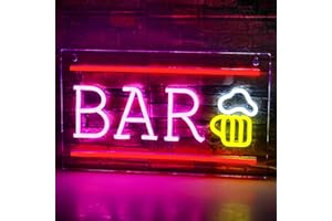 SIGNSHIP Bar Neon Sign Beer Neon Signs LED Neon Light USB Letter Bar Neon Light Sign for Bar Wall Decor Light Up Signs for Hotel Pub Cafe Birthday Party Man Cave