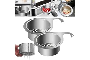 JOOVCC 2 Stück Siebkorb aus Edelstahl in Schwanenform, 2024 Spülbecken Sieb Multi-Functional Drain Basket Küchenabflusskorb, Sieb Edelstahl, Zum Filtern Von Küchenabfällen Und Waschen Von Gemüse(L)