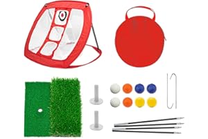 UXRADG Golf Chipping Net, Touch Practice Golfing Target Net, Golf Chipping Practice Net for Outdoor Indoor Backyard, Three Targets Design, Foldable