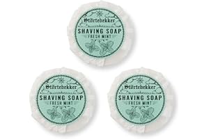 STÖRTEBEKKER SHAVING ACCESSORIES Störtebekker Premium Sapone da rasatura (Fresh Mint) - per una ricca schiuma da barba - Perfetto per la rasatura con rasoio di sicurezza e rasoio a lama dritta - vegano - fatto a mano (210g, 3pcs.)