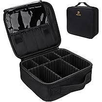 Beauty Case Pieghevole Da Viaggio 50 Cm | Organizer Trucco Con Tasche E Elastici | Impermeabile E Lavabile | Include 2 Dischi Struccanti In Bambù | Nero