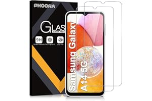 Phoona 2 Pièces Verre Trempé pour Samsung Galaxy A14 4G/5G,Film Protection écran pour Samsung A14 5G,Anti Rayures, Dureté 9H Glass, Sans Bulles d'air, Ultra Transparent