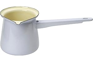 DEXAM Vintage Home 400 ml Enamelware Turkish Coffee Pot, Dove,Grey