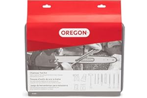 Oregon Kit d'Entretien pour Chaîne de Tronconneuse, Kit d'Affûtage Chaine Tronçonneuse avec Boîte de Rangement, Contient Limes, Poignées, Profondimètre, Étau, Gauge, Cales et Accessoires (601981)