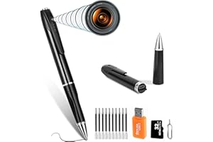 Camara Espia Camuflada Mini Cámara Espia Oculta Bolígrafo (sin Luz de Grabación) Totalmente Indetectable Versión 2023, 1080P 