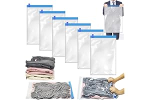 VORHOT 6 Pièces Sac sous Vide Voyage, Compression Sous Vide Voyage Roulé à la Main, de Vetement 60 x 40 cm