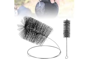 VEGOATY 2 Stück Ofenrohrbürste Set: Ofenbürste Kaminbürste ø 150 mm/180 mm Länge 170 mm, Kaminbesen Mit Flexstange, Ofenrohrbürste Schornsteinbesen Set Für Schornstein Kamin Ofenrohr Rauchrohr Reinigung