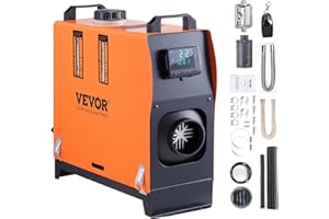 VEVOR Chauffage Diesel Tout-en-Un Portable 12 V 8 kW 0,16-0,62 L/h Réchauffeur d'Air Diesel 8-36 ℃ Réglable 20-25 m² Contrôle Intelligente LCD Télécommande Réservoir 5 L pour Bateau RV Auto Intérieur