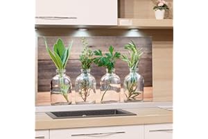 GrazDesign Kitchen Back Wall Glass Image Splash Guard Stove Fine Art Print Behind Glass Picture Design Spices Eyecatcher for Home