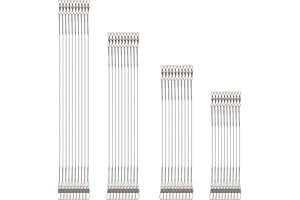 TEAAHA 40 sztuk stalowych przyponów na szczupaki, 4 rozmiary, ze stali nierdzewnej, z krętlikiem i karabińczykiem, przypon stalowy w kolorze czarnym, przypon do spinningu, przypon wędkarski do słonej wody