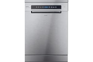 Candy Rápido CF 5C7F1X, Lavavajillas 60 cm, 15 Servicios, Digital, WIFI, 8 Programas, Motor Inverter, Inicio Diferido 1-23H, Indicador Sal y Abrillantador, Tercera Bandeja, 47DB, Inox