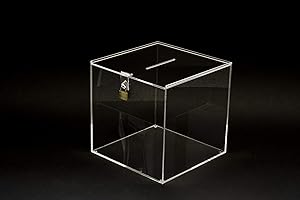 Cavinato acrylics - Urna Scatola Box salvadanaio in plexiglass cm. 30x30x30 Trasparente