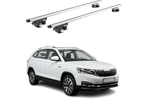 OMAC Barres de Toit transversales pour Skoda Kamiq 2019-2025 Alu Gris Argenté 2X