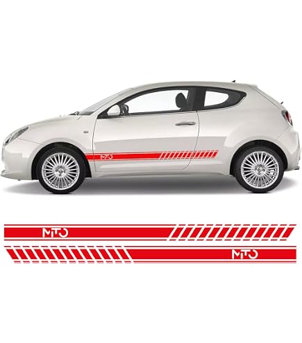 2 Fasce adesive Stickers Worldcustom compatibile con Alfa Romeo Giulietta sotto porta laterali Auto tuning Sport - Italia