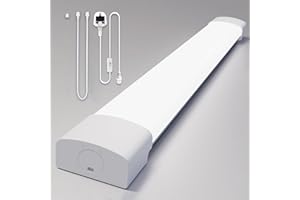 Amdelne 6000k Led Batten Light, 4FT 120CM, 36W Plug in Ceiling Light Led, IP65 Led Lights Workshop Lighting for Garage, Office, Bedroom, Living Room,Wall, Kitchen, Shed, Outdoor