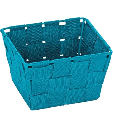Corbeille De Rangement Wenko Adria Mini Long - Bleu, 19,5 X 14,2 X 10 Cm - Pour Salle De Bain, Bureau, Enfant