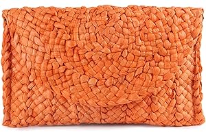 Syrads Pochette estive da donna in paglia intrecciata Borsa a tracolla in paglia Borsa da vacanza al mare