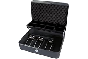 Cathedral Products | "The Ultimate Cash Box" with Foam Lining and Cantilever Coin Tray - Black