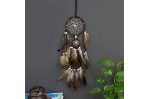 Traumfänger Gross Boho HAMON 55cm Braun - Dream Catcher Deko für Wohnzimmer, Wandbehang, Dekoration, Festival, Geschenk - Bastelset