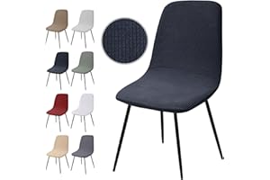 EOZAKAVOD Housse de Chaise Extensible 4 pièces, Housse de Salle à Manger Amovible Lavables Couverture de Chaise en Jacquard Revêtement de Chaise pour Salle à Manger,Hôtel,Décor,Mariage(Y-Gris Foncé, 4 Pièces)