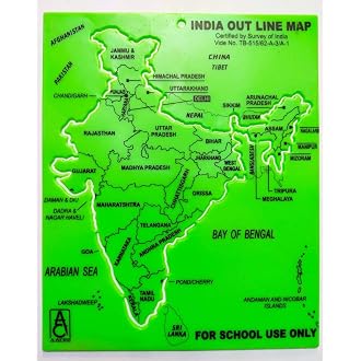 First Click Plastic India Map Stencil (19 cm x 15.5 cm ...
