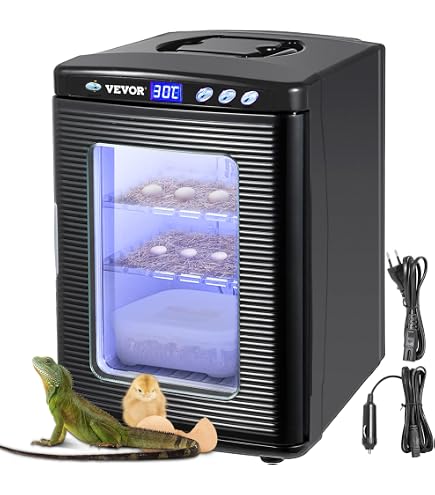 Incubatrice Per Uova Rettili 23 Litri - Controllo Temperatura 50-104°F, Display LED, Auto Riscaldamento, Per Tartarughe E Serpenti