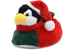 Onmygogo Kids Novelty Slippers for Boys and Girls, Furry Winter Animal Moose Deer Plush Slippers for Toddler and Little Kid