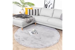 ‎FRAAI | HOME & LIVING FRAAI | Home & Living Hochflor Teppich Rund - Comfy Grau - Ø 160cm - Shaggy, Einfarbig - Modern, Skandinavisch - Wohnzimmer, Esszimmer, Schlafzimmer - Fellteppich - Carpet