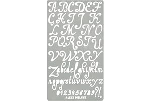 Aleks Melnyk #34.1 Pochoir Metal Alphabet Pour Peinture, Pyrogravure sur Bois, Lettres, Gabarit, Stencil Journal, Pochoirs Loisirs Creatifs, Chiffre Vintage, Scrapbooking, Pochoire Petite Taille