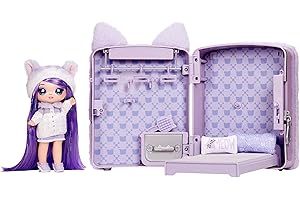 Na! Na! Na! Surprise 3-in-1 Zaino Camera da Letto con Bambola alla Moda - MAYA WHISKERFULL - Include zainetto color lavanda con orecchie di gatto, armadio con cuscini e coperta - Età: 5+ anni