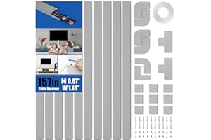 Delamu Electric Cable Trunking, 4M Cable Cover Wire Hiders for Wall, Self Adhesive Wire Trunking, Cable Management to Hide 3-4 Power Cords in Home Office, 10X L400mm, W30mm, H17mm, Grey