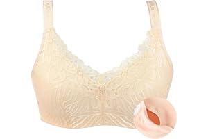 XWSM Baumwoll BH Prothese Taschen-Post-OP-BH for Frauen Mittleren Alters Mastektomie Schlaf Yoga Alltags BH-Oberteil Unterwäsche Büstenhalter