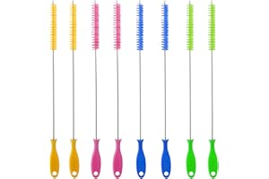 FINEASY 8 Piezas Cepillo Limpia Biberones, Cepillo para Limpiar Botellas, LimpiaTuberias Botella de Limpieza Cepillos, Cepillos de Tubo de Nailon para Botellas Teclados Tetera Pajita
