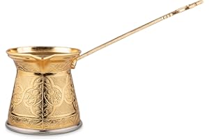 Alisveristime Auténtica cafetera turca, hecha a mano, varios tamaños y colores disponibles, mejora tu experiencia de café ahora (oro, 4 tazas)
