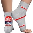 KEMFORD Ankle Compression Sleeve - Plantar Fasciitis Braces - Open Toe Compression Socks for Swelling, Sprain, Neuropathy, Foot Arch Support for Men and Women - 20-30mmhg, XL, Grey