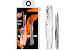 STALEKS PRO Pinza para cejas, vellos encarnados, acero inoxidable. Expert 10/5