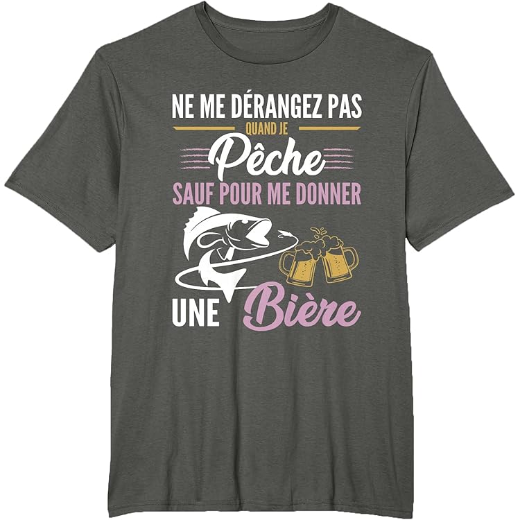 T-shirt cadeau pour pêcheur, T-shirt humoristique pour homme