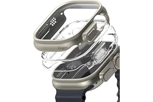 Ringke Slim for Apple Watch Ultra 3/2 / 1 49mm Case [2 Pack] Ultra Thin Lightweight Hard PC Cover - Clear & Titanium Gray