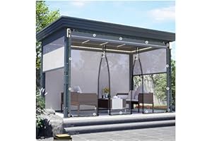 XRDBFD Tende in Telone Esterni, Telone Trasparente Robusto Con Porta a Cerniera, Pannelli Laterali in Tela Cerata Chiare Pvc Per Gazebo Giardino, Teloni Impermeabili Con Occhielli,WxH-3.2x2.5m/10.5*8.2ft