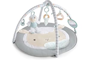 Ingenuity, Tapis d’éveil Sheppy's Spot Corrie, ultra confort, arche de jeu amovible en bois, 5 jouets nomades, léger et facile à transporter, lavable en machine, dès la naissance