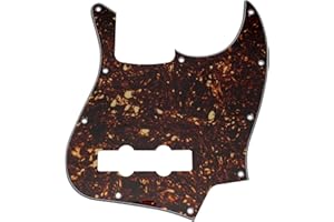 Musiclily 10 Löcher J Bass Pickguard JB Schlagbrett für Fender American/Mexican Standard Jazz Bass,4 lagig Tortoise Shell