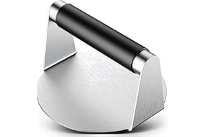 Pisol Smash Pressa per Hamburger, Strumento per schiacciare Hamburger, Piastra per prosciutto, in Acciaio Inox, con Manico Anti-scottatura, 14 cm, Antiaderente, per smashburger, Pancetta, Carne