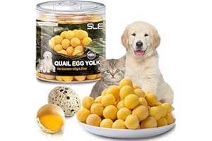 SLE Tuorlo d'Uovo di Quaglia Liofilizzato (150g), Snack Nutriente per Gatti e Cani, Ricompensa Perfetta per l'Addestramento, Deliziosi snack Tuorlo d'uovo di quaglia croccanti liofilizzati per gatti