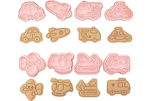 Honicemar Set di Formine per Biscotti a Forma di Veicolo 3D Tagliabiscotti Plastica Stampi, Forme Biscotto per Trasporto Auto 8 Pezzi Formine Biscotti Bambini per Decorare Biscotto Dolci Torta