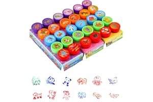 RMIVEGLIA 30 Tampons Enfants Mini Encreur Animaux Auto-encreurs, Idéal pour Anniversaire et Récompenses